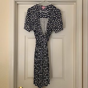 Lily Pulitzer Wrap Navy Lemon Print Dress Sz. 8